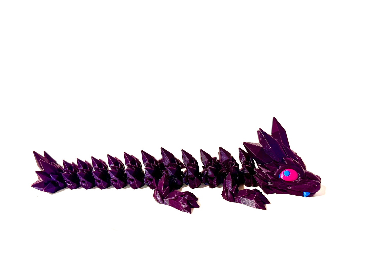 3-D Printed Articulated Dragon Purple and Pink