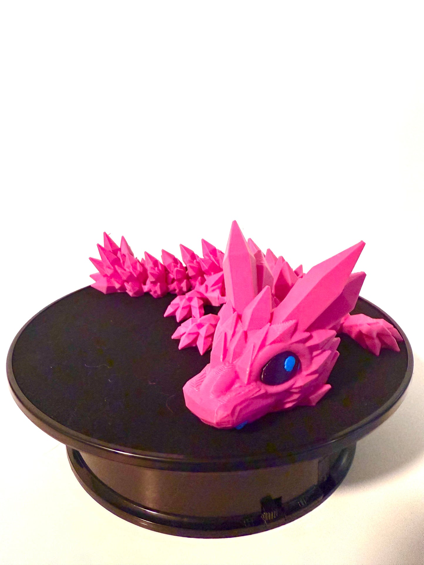 3-D Printed crystal Articulated Dragon Pink