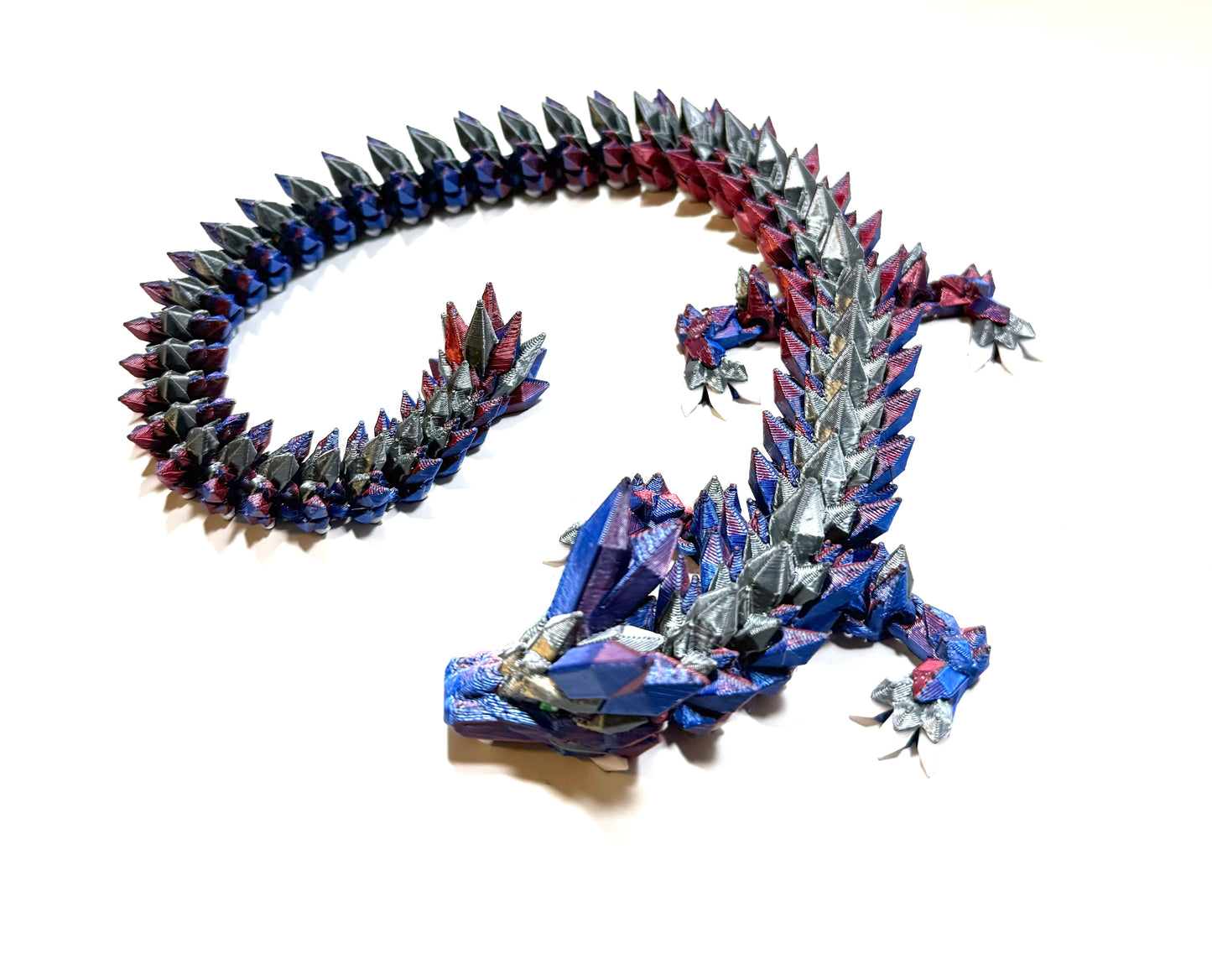 Dragon Articulated Blue Red and Gray