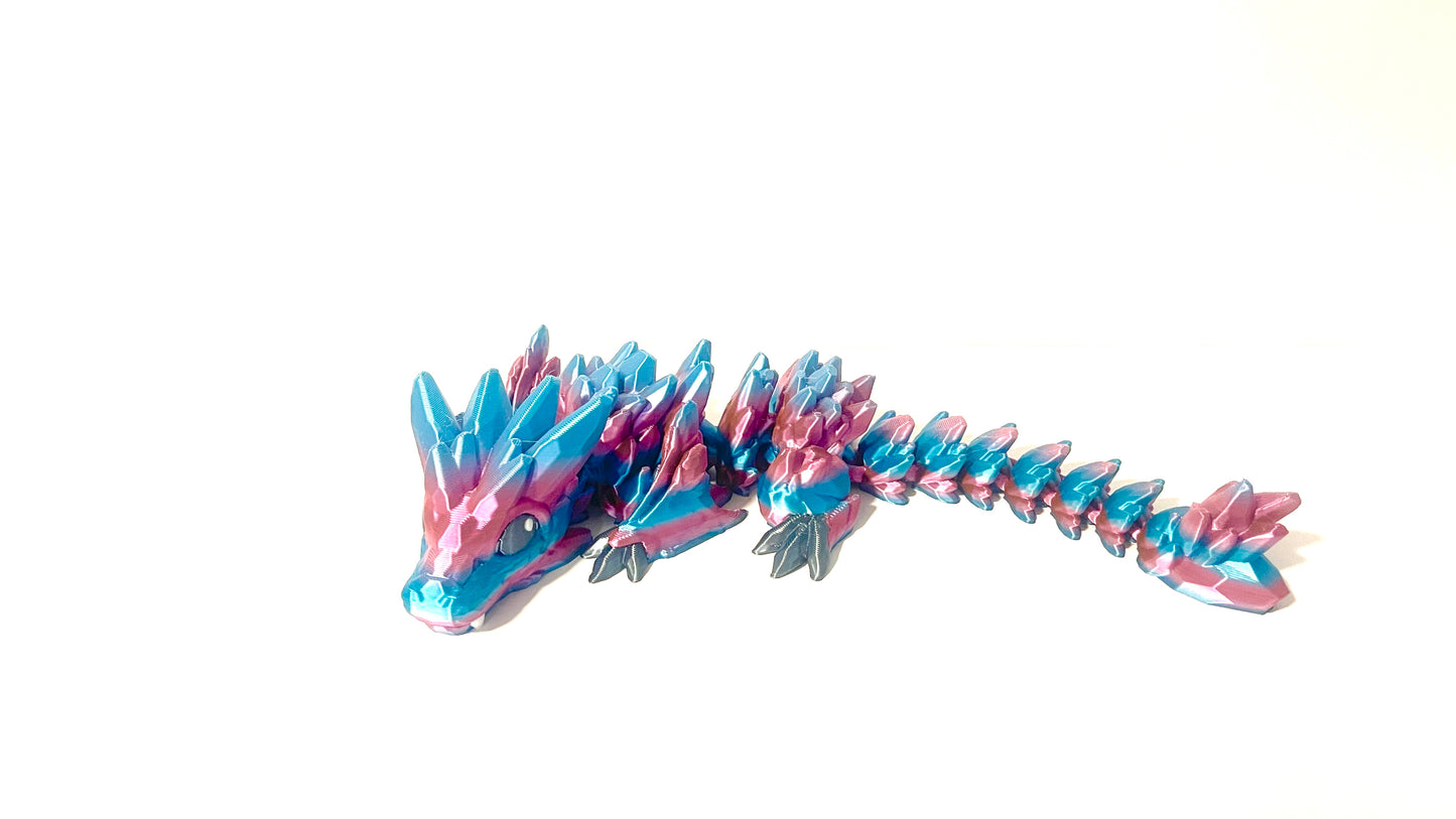 3-D Printed Dragon Pink and Blue