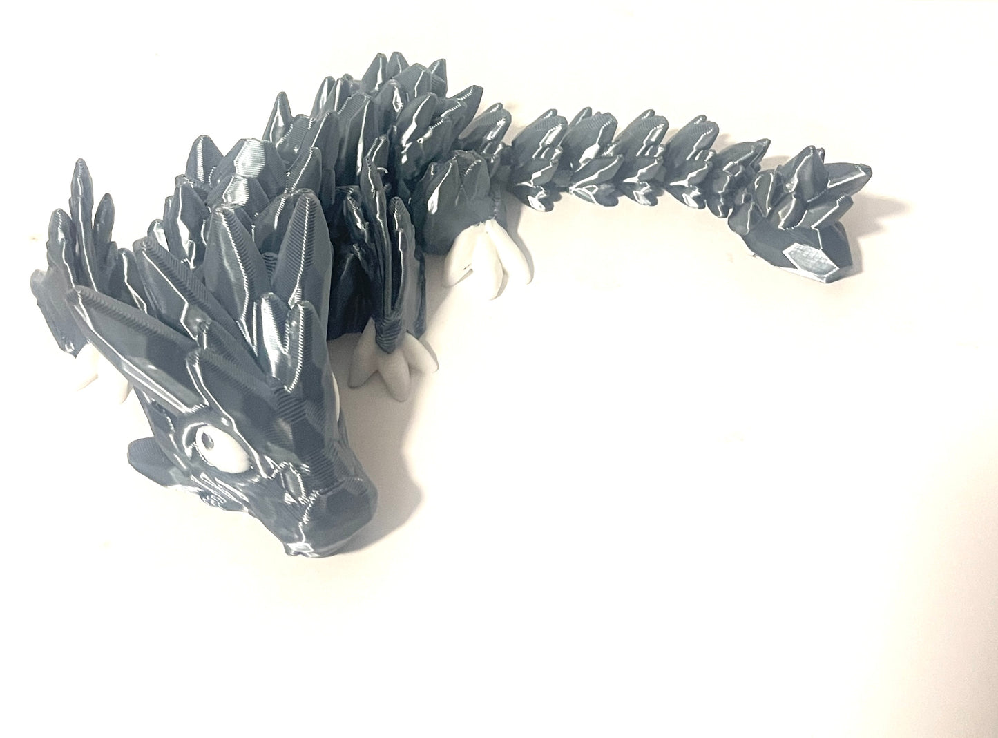 3-D Printed Dragon Gray and White