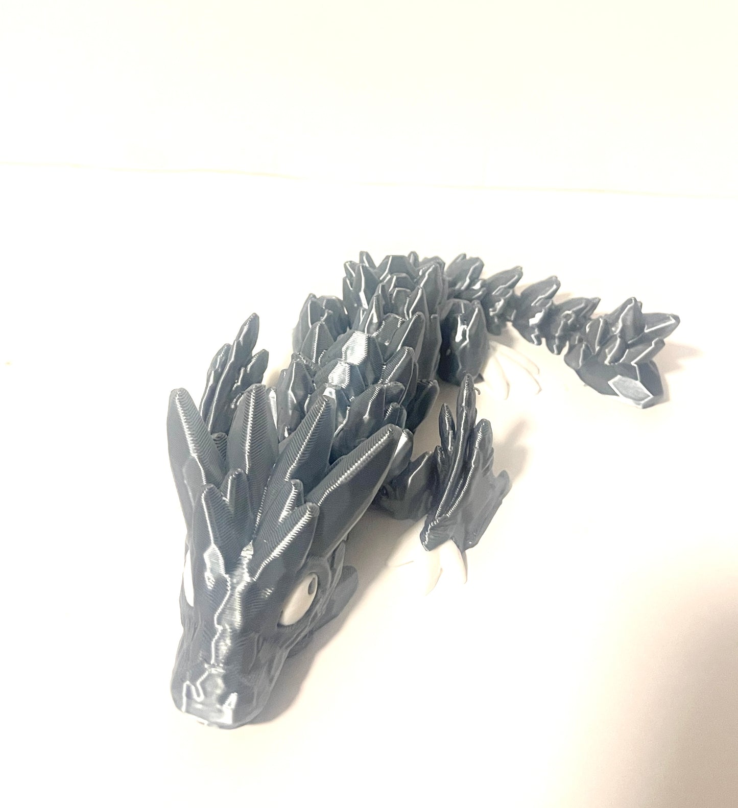 3-D Printed Dragon Gray and White