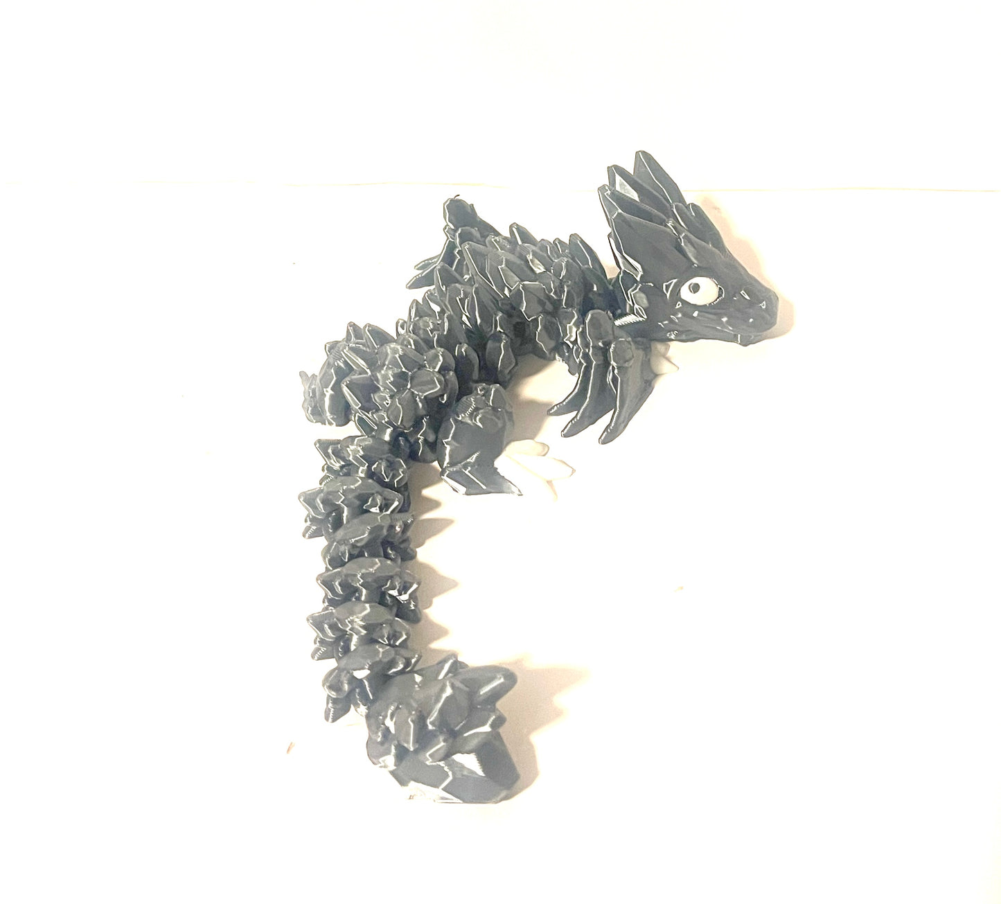 3-D Printed Dragon Gray and White