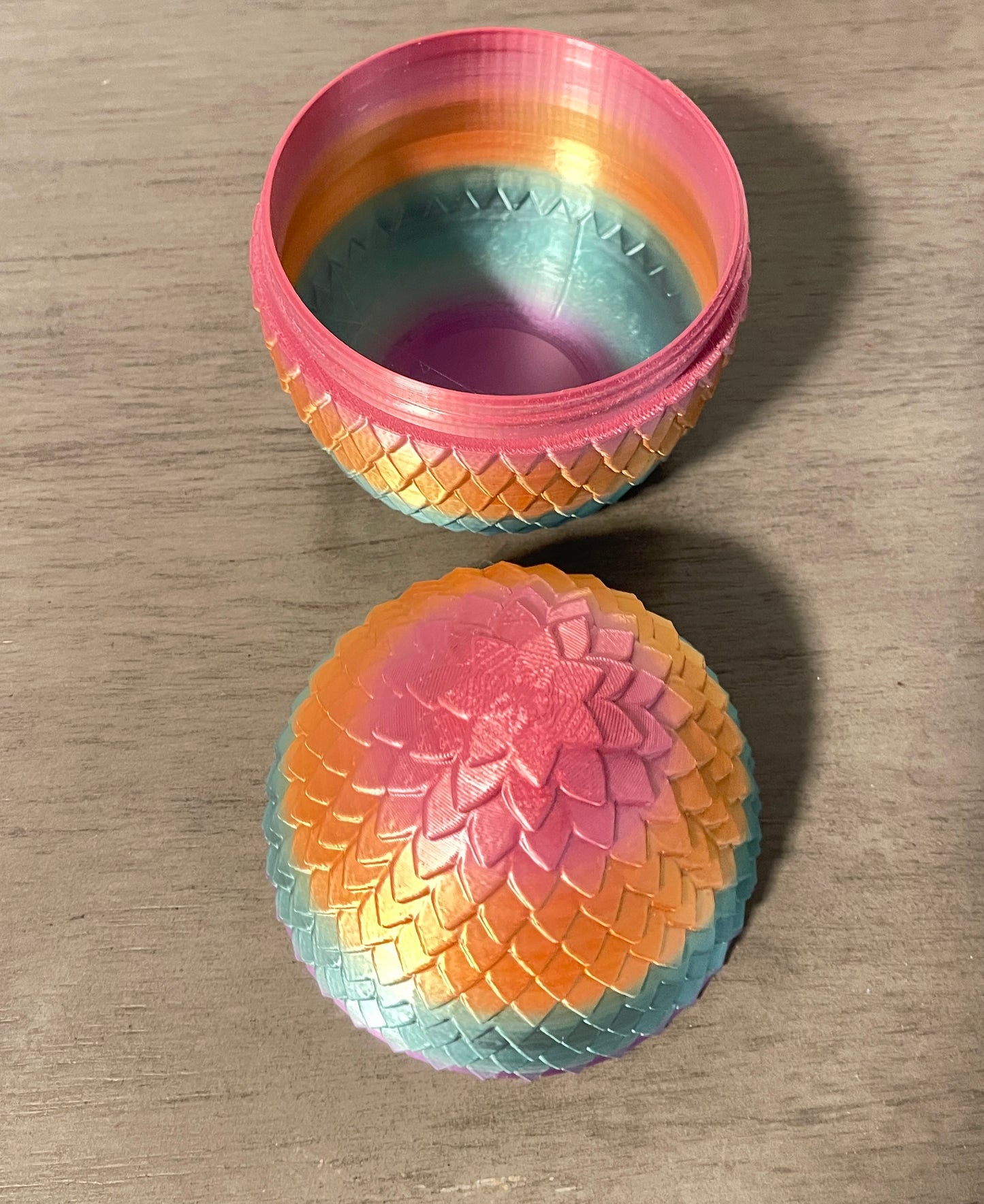 Dragon Egg Orange Purple Gold Teal Blue