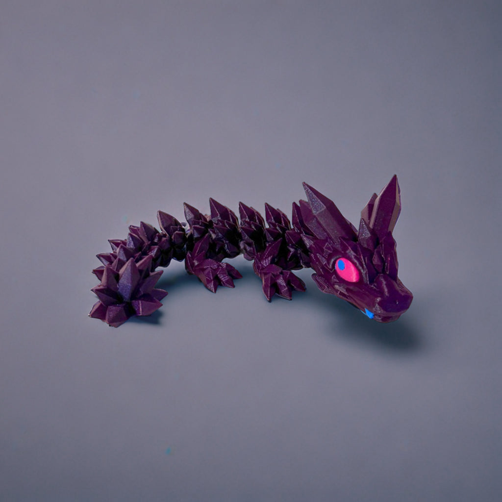 3-D Printed Articulated Dragon Purple and Pink