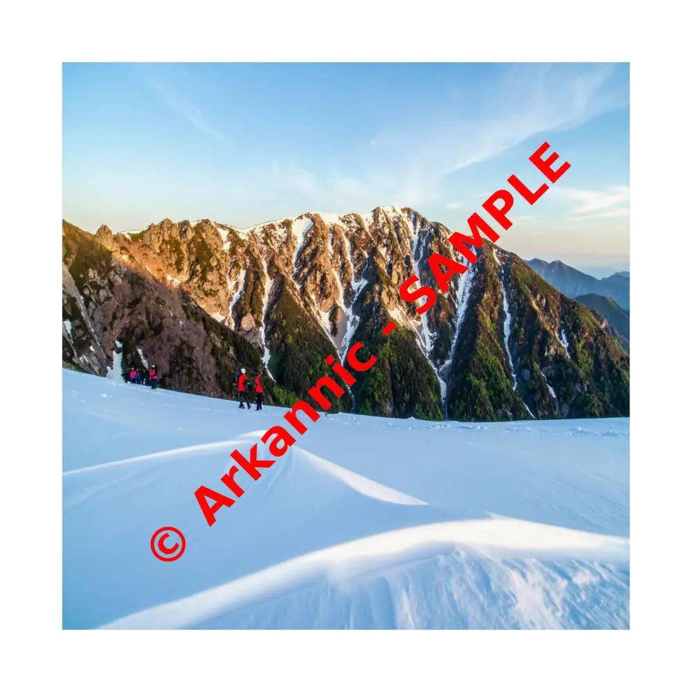 Alpine Solitude: Winter Mountain Wilderness Pristine Snow Landscape Poster 14’’ x 14’’ Poster