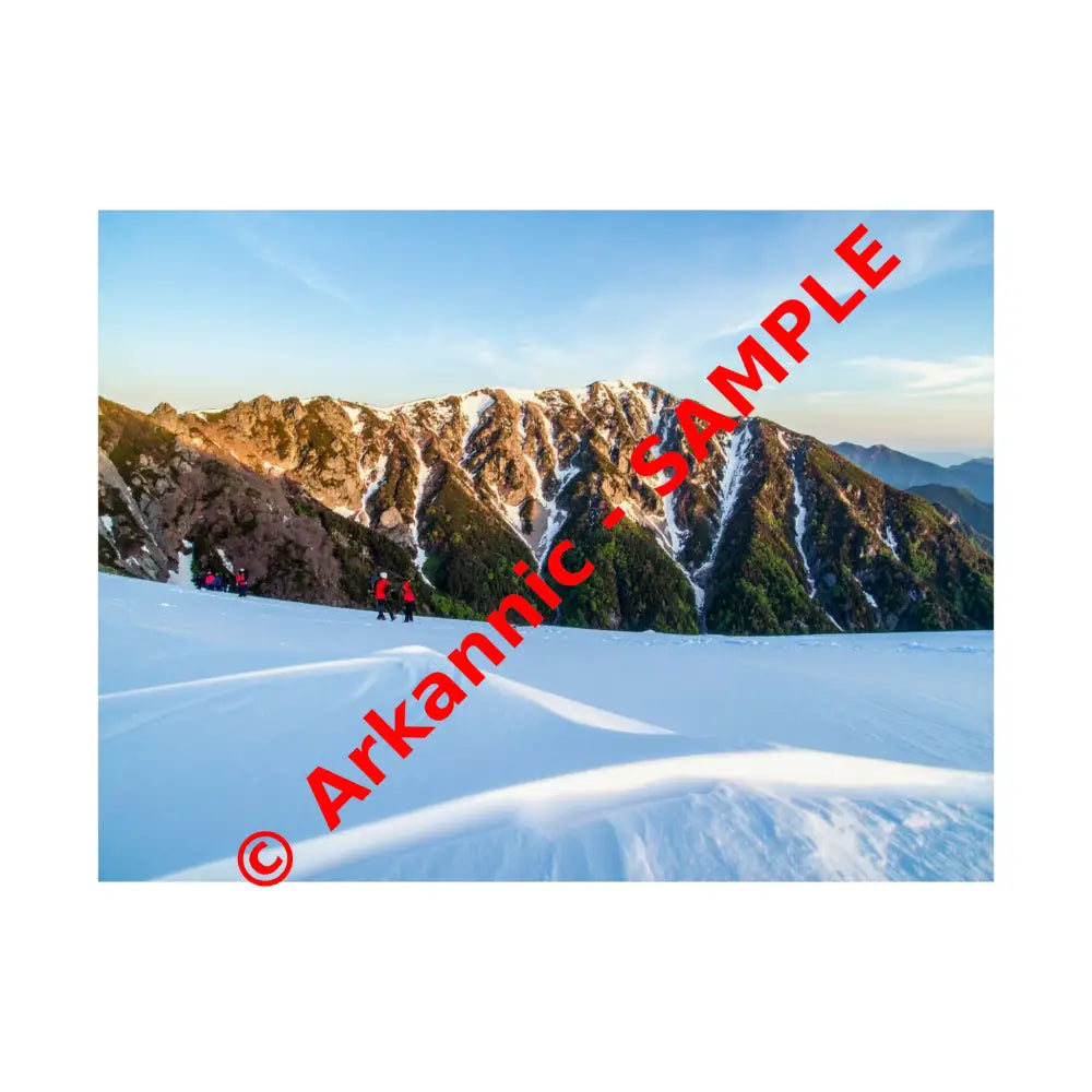 Alpine Solitude: Winter Mountain Wilderness Pristine Snow Landscape Poster 24″ x 18″ Poster