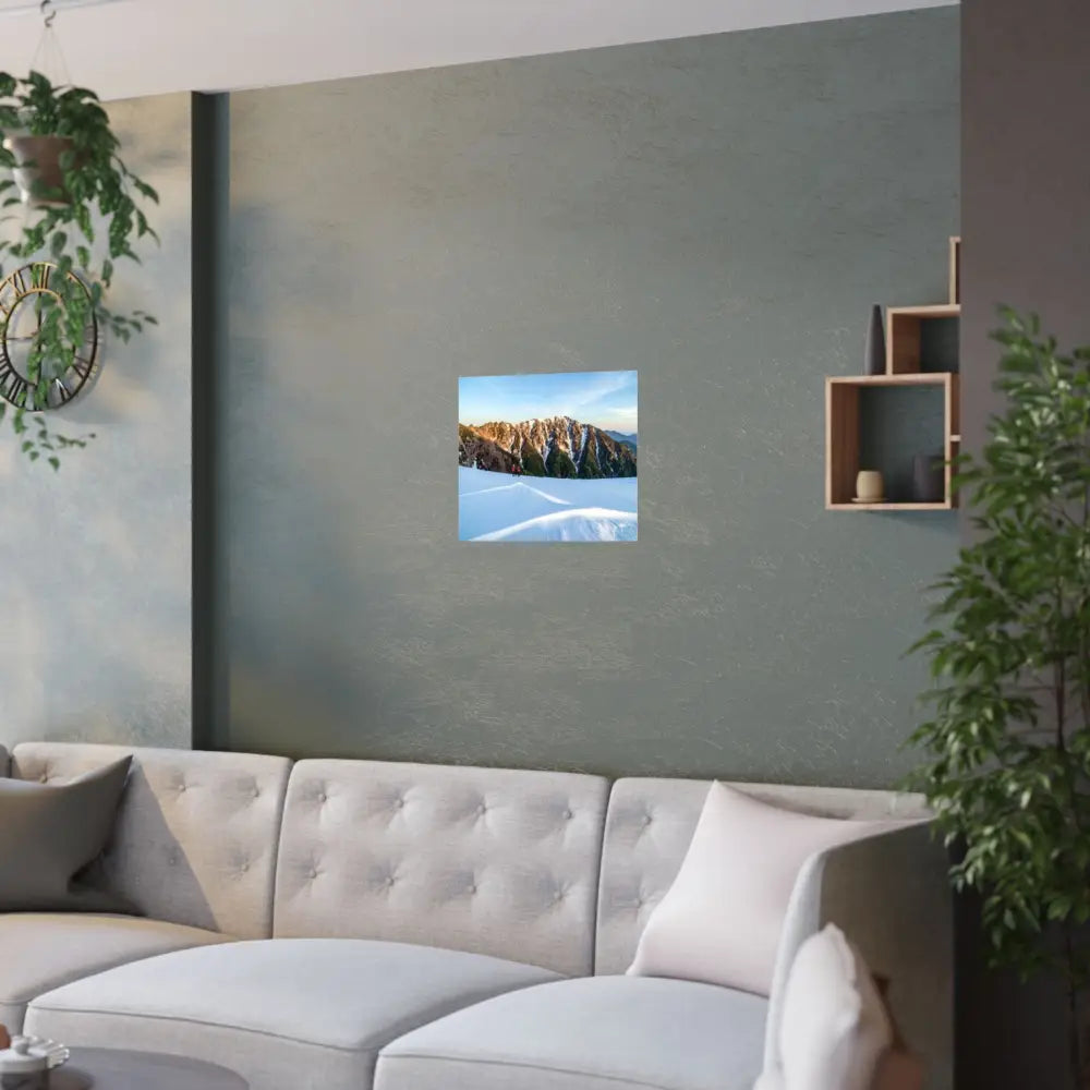 Alpine Solitude: Winter Mountain Wilderness Pristine Snow Landscape Poster Poster