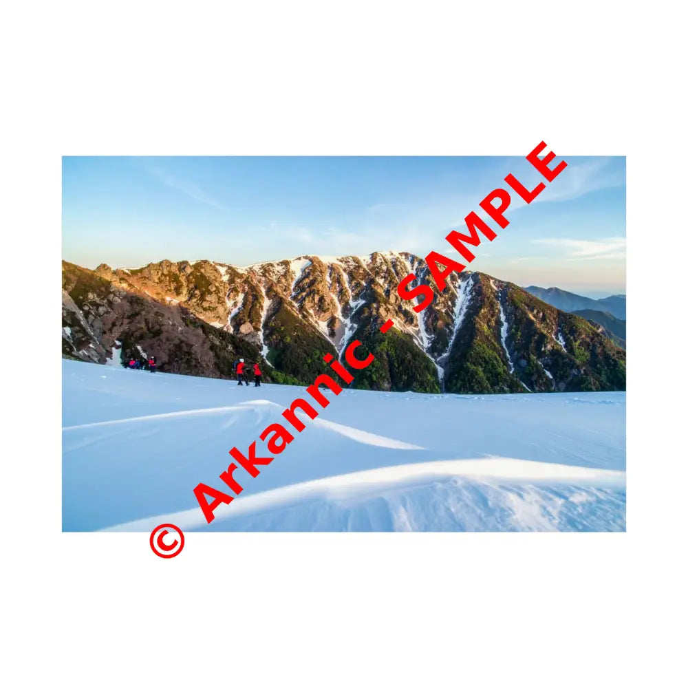 Alpine Solitude: Winter Mountain Wilderness Pristine Snow Landscape Poster 36″ x 24″ Poster