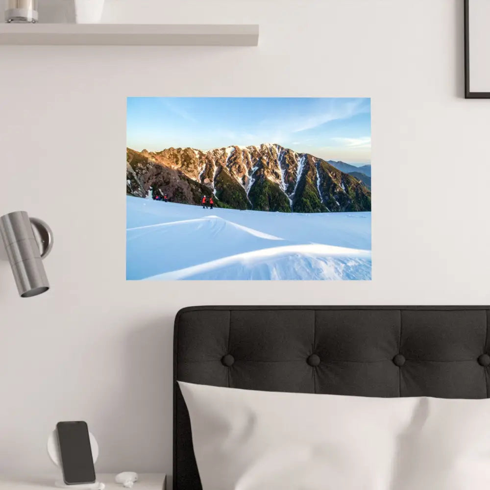 Alpine Solitude: Winter Mountain Wilderness Pristine Snow Landscape Poster Poster