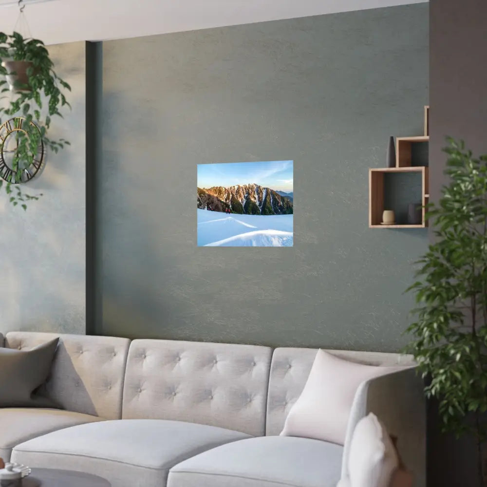 Alpine Solitude: Winter Mountain Wilderness Pristine Snow Landscape Poster Poster
