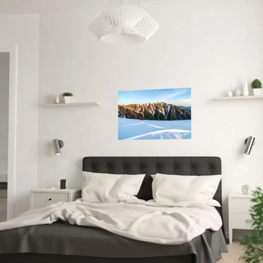 Alpine Solitude: Winter Mountain Wilderness Pristine Snow Landscape Poster Poster