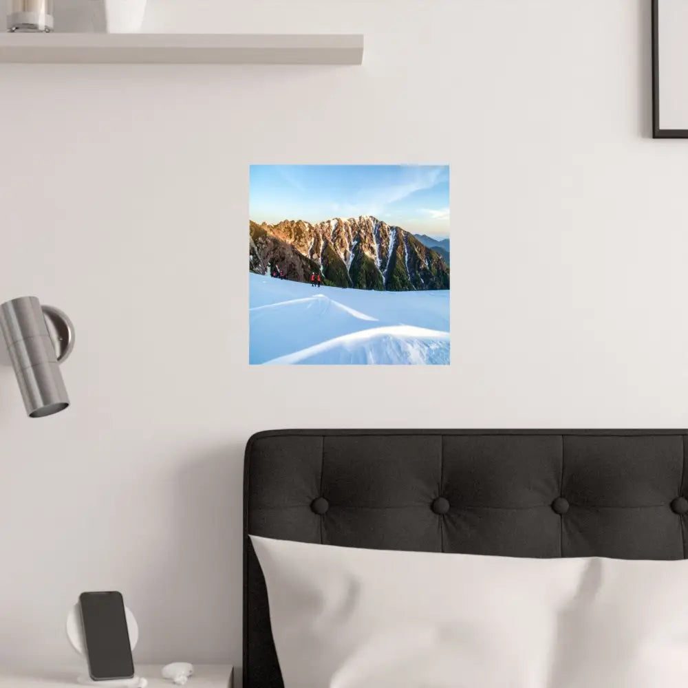 Alpine Solitude: Winter Mountain Wilderness Pristine Snow Landscape Poster Poster