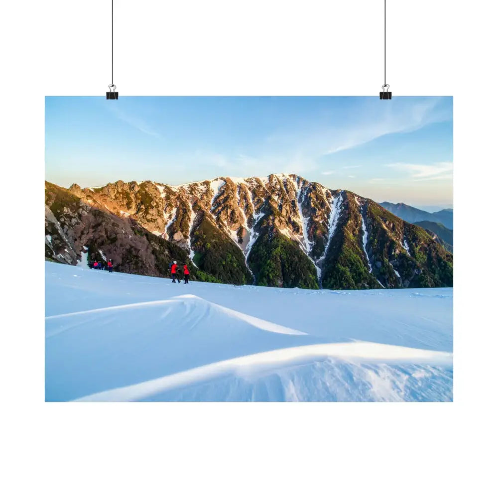 Alpine Solitude: Winter Mountain Wilderness Pristine Snow Landscape Poster Poster