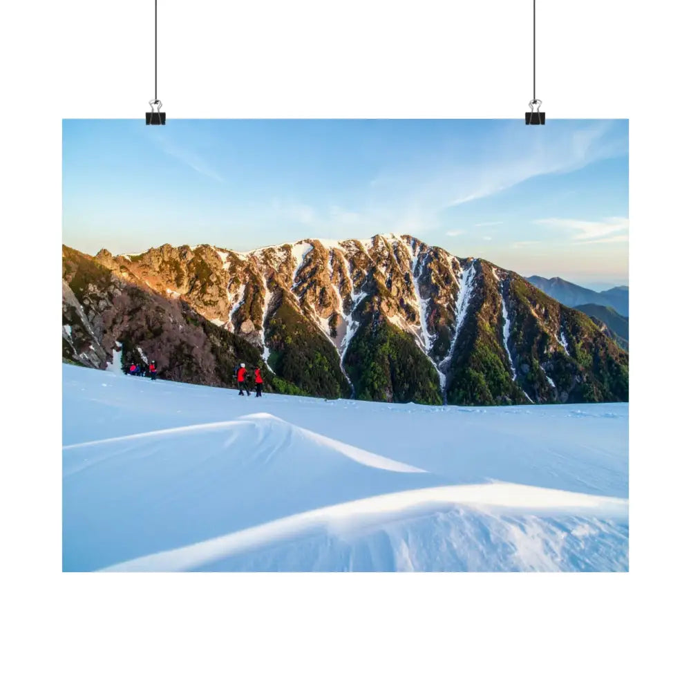 Alpine Solitude: Winter Mountain Wilderness Pristine Snow Landscape Poster Poster