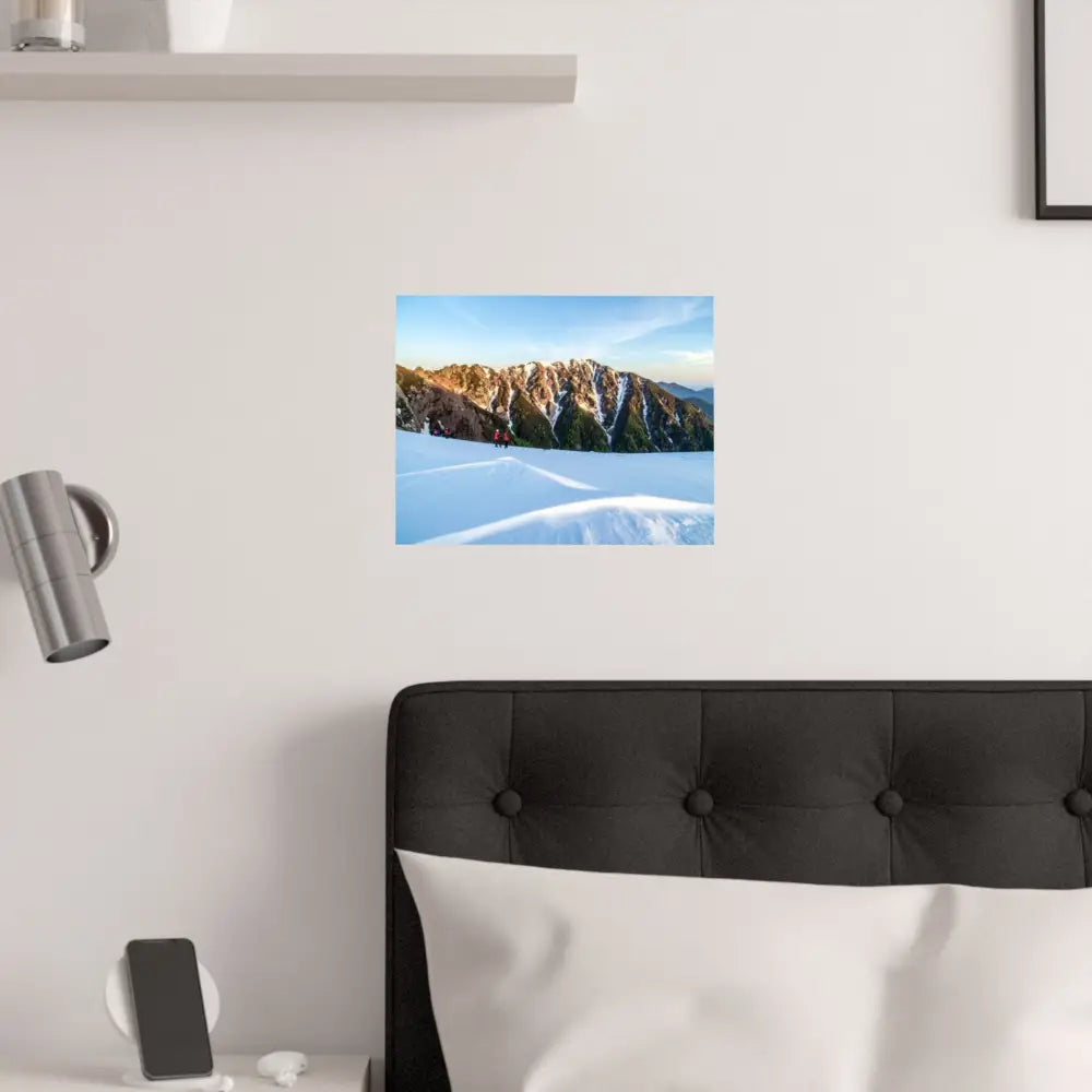 Alpine Solitude: Winter Mountain Wilderness Pristine Snow Landscape Poster Poster