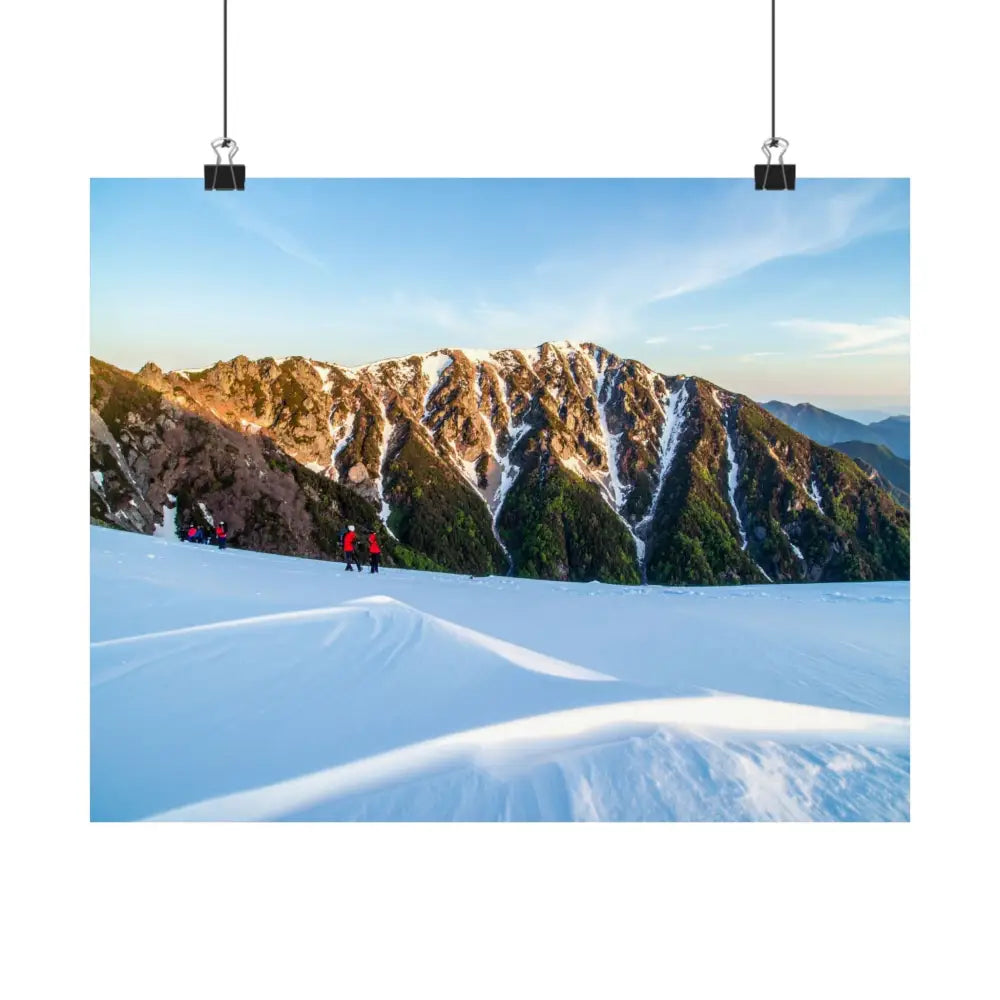 Alpine Solitude: Winter Mountain Wilderness Pristine Snow Landscape Poster Poster