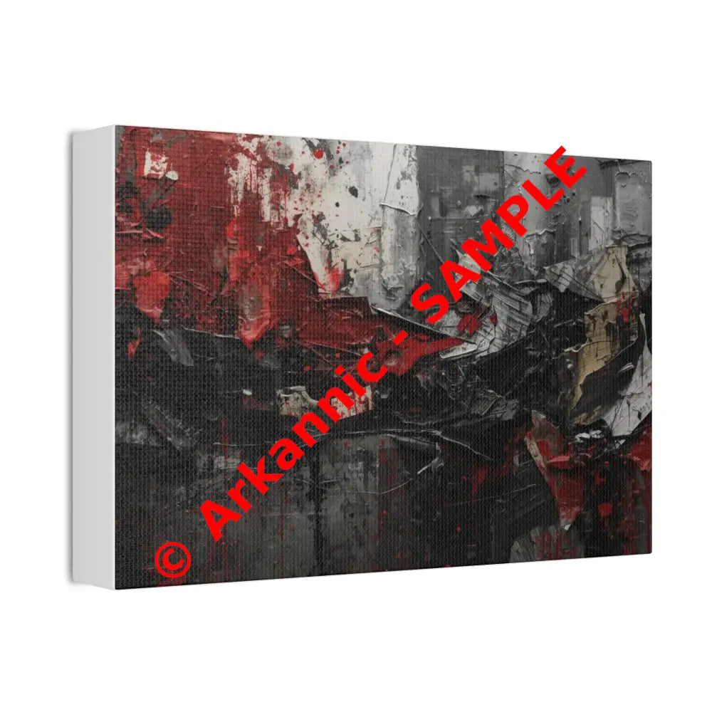 An abstract artwork with textured brushstrokes and fragmented shapes that suggest movement and struggle. 12’’ x 8’’