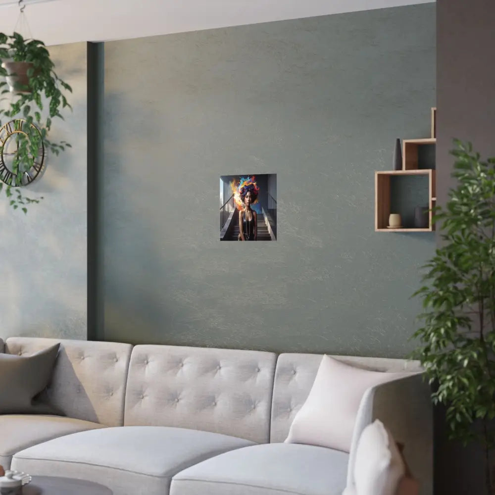 Chromatic Ascension: Urban Dreamscape Digital Portrait of Transformation Poster Poster