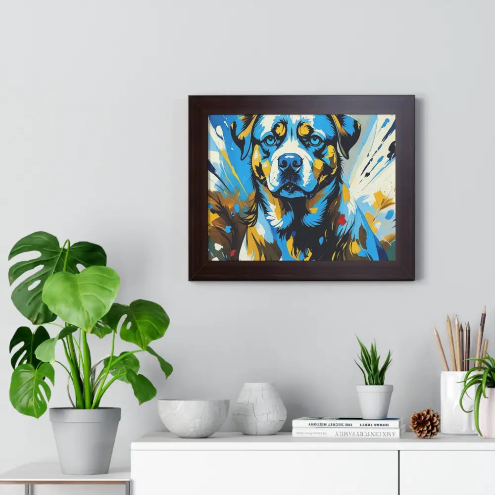 Dog Portrait Art Print Framed Horizontal Poster Pet Lover Gift Dog Decor Animal Wall Art Home Decoration Poster