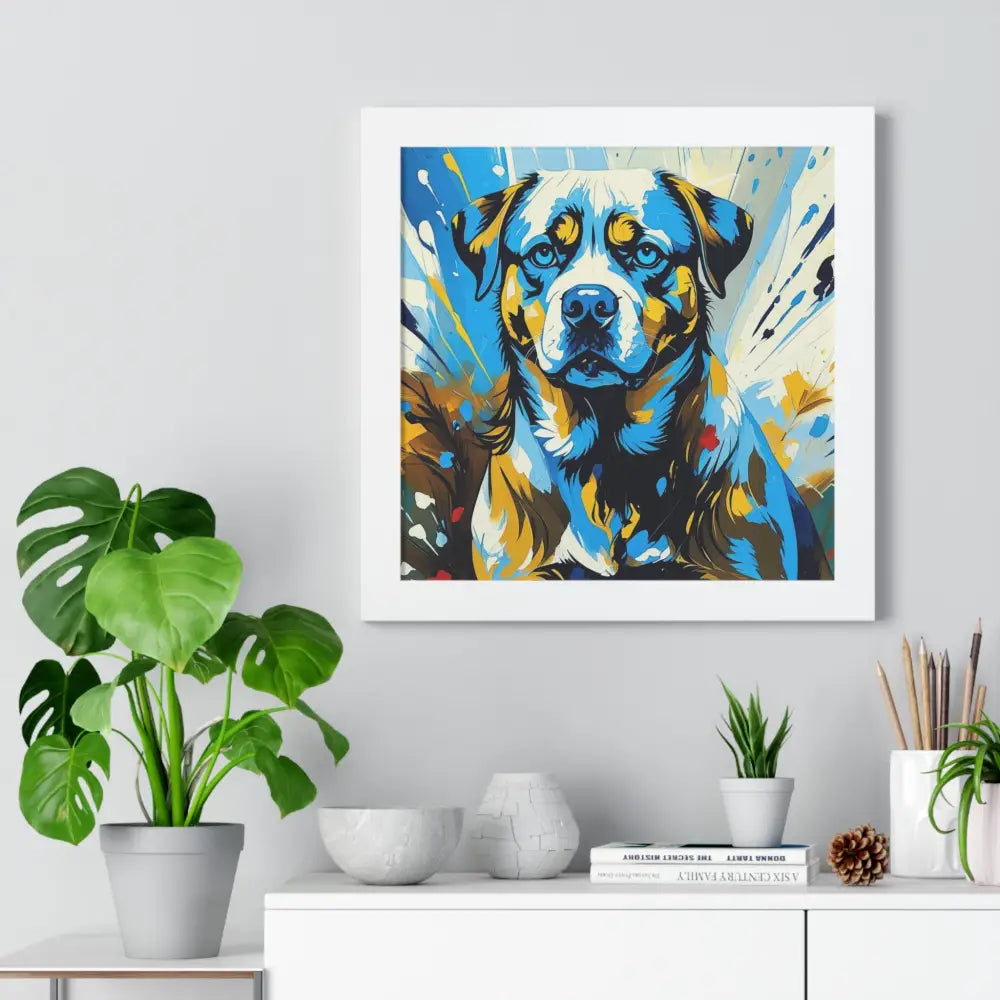 Dog Portrait Art Print Framed Horizontal Poster Pet Lover Gift Dog Decor Animal Wall Art Home Decoration Poster