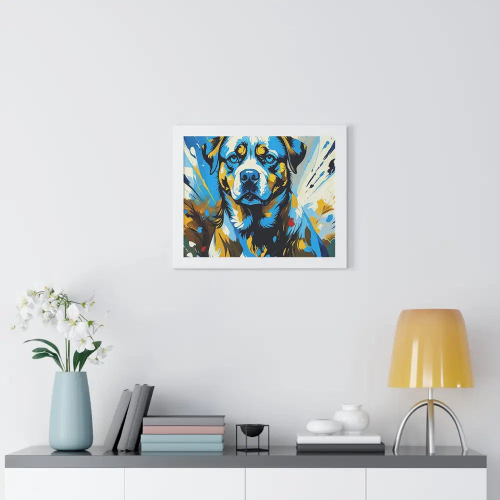 Dog Portrait Art Print Framed Horizontal Poster Pet Lover Gift Dog Decor Animal Wall Art Home Decoration Poster