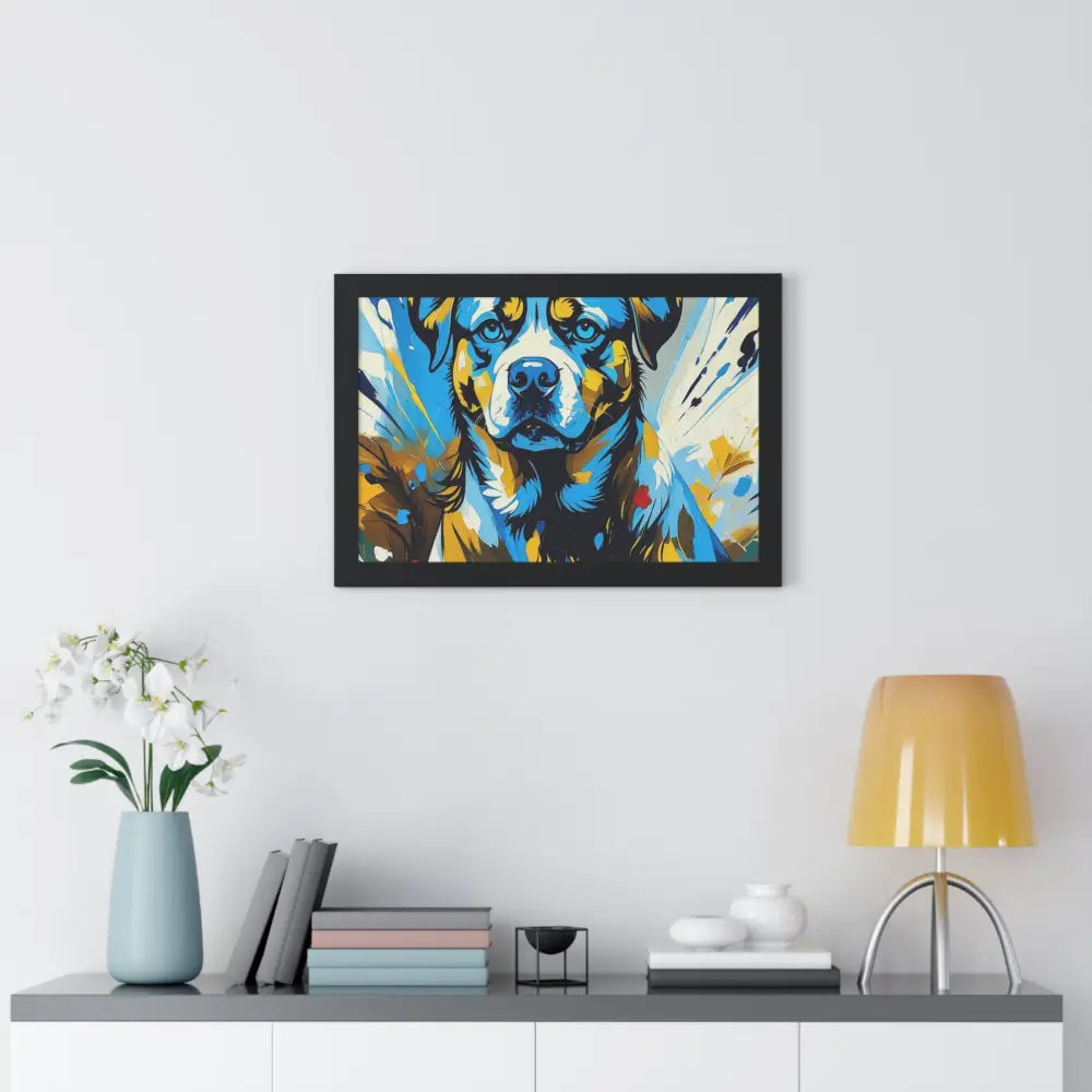 Dog Portrait Art Print Framed Horizontal Poster Pet Lover Gift Dog Decor Animal Wall Art Home Decoration Poster