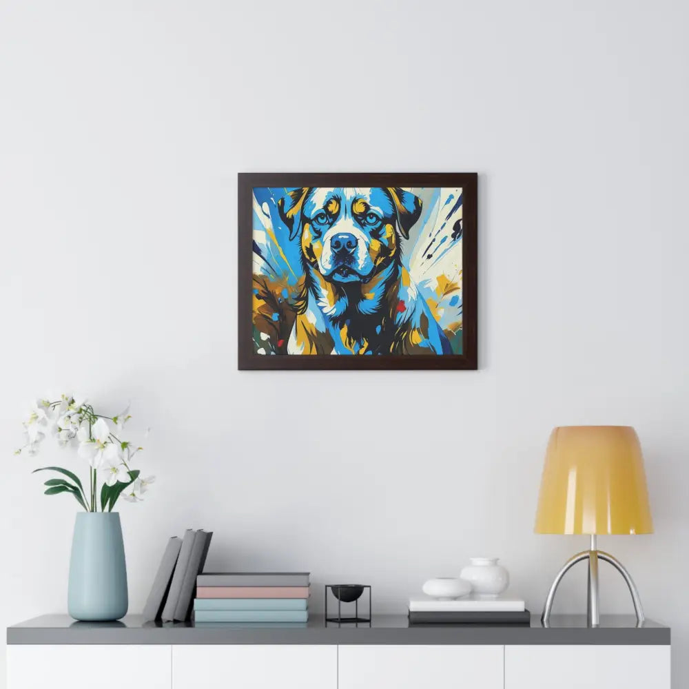 Dog Portrait Art Print Framed Horizontal Poster Pet Lover Gift Dog Decor Animal Wall Art Home Decoration Poster