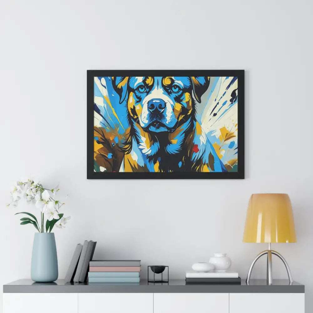 Dog Portrait Art Print Framed Horizontal Poster Pet Lover Gift Dog Decor Animal Wall Art Home Decoration Poster