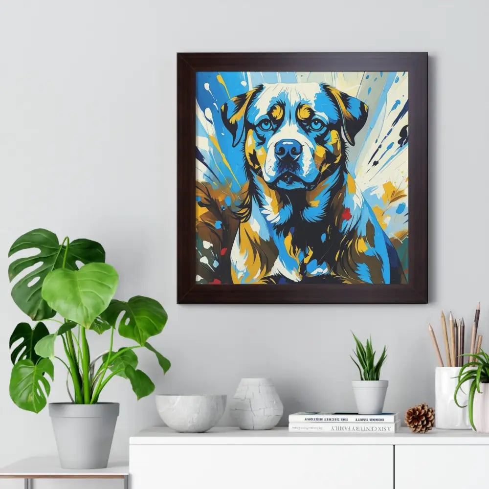 Dog Portrait Art Print Framed Horizontal Poster Pet Lover Gift Dog Decor Animal Wall Art Home Decoration Poster