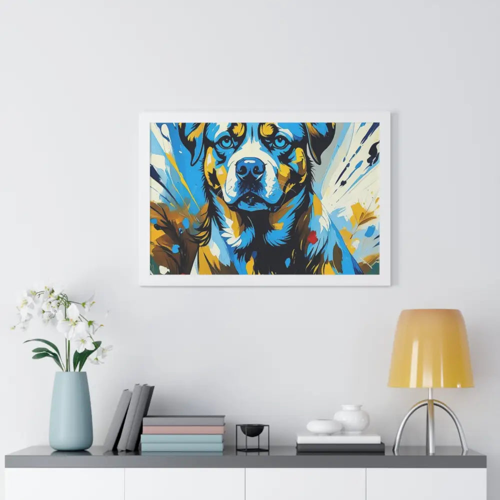 Dog Portrait Art Print Framed Horizontal Poster Pet Lover Gift Dog Decor Animal Wall Art Home Decoration Poster