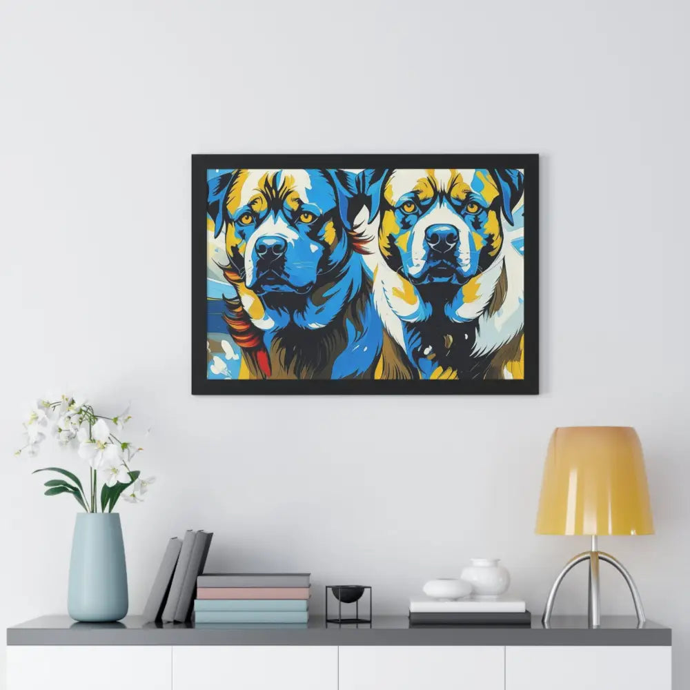 Dog Portrait Art Print Framed Horizontal Poster Pet Lover Gift Dog Decor Animal Wall Art Home Decoration Poster