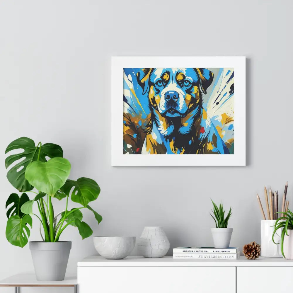 Dog Portrait Art Print Framed Horizontal Poster Pet Lover Gift Dog Decor Animal Wall Art Home Decoration Poster