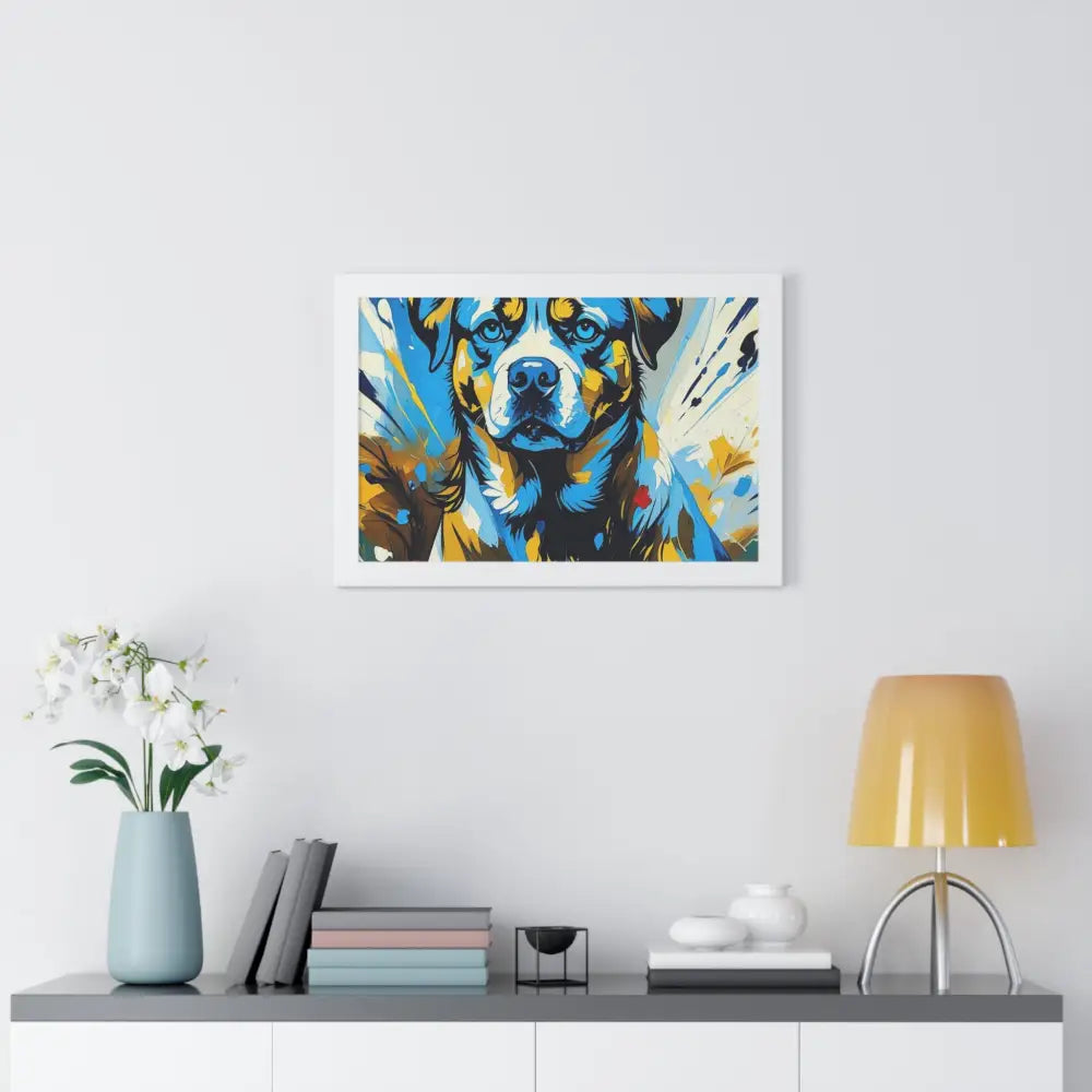 Dog Portrait Art Print Framed Horizontal Poster Pet Lover Gift Dog Decor Animal Wall Art Home Decoration Poster
