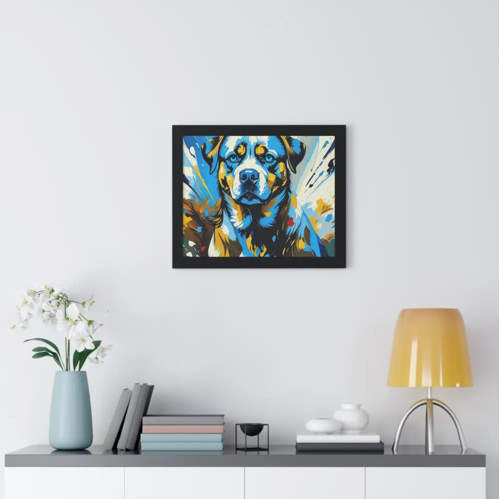 Dog Portrait Art Print Framed Horizontal Poster Pet Lover Gift Dog Decor Animal Wall Art Home Decoration Poster
