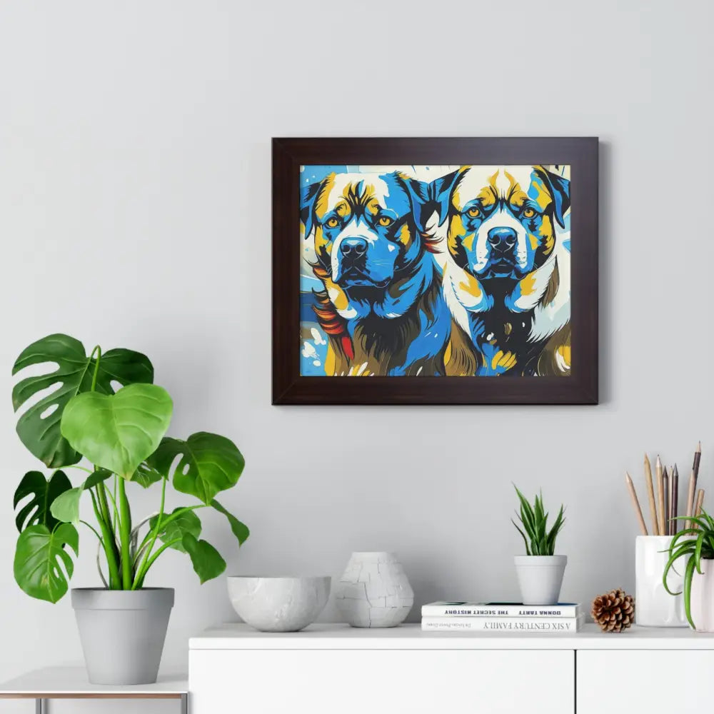 Dog Portrait Art Print Framed Horizontal Poster Pet Lover Gift Dog Decor Animal Wall Art Home Decoration Poster