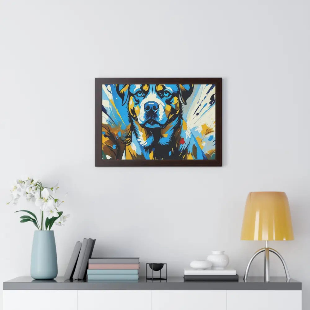 Dog Portrait Art Print Framed Horizontal Poster Pet Lover Gift Dog Decor Animal Wall Art Home Decoration Poster