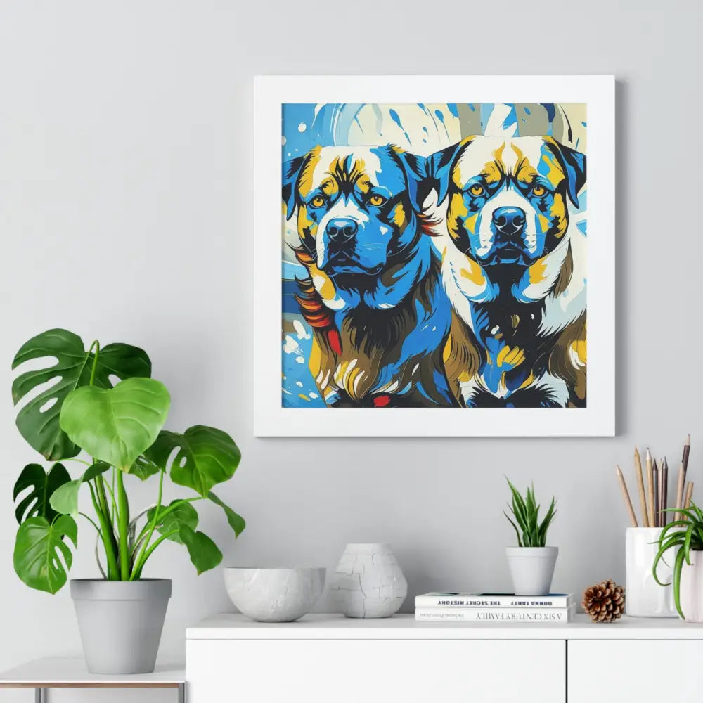 Dog Portrait Art Print Framed Horizontal Poster Pet Lover Gift Dog Decor Animal Wall Art Home Decoration Poster