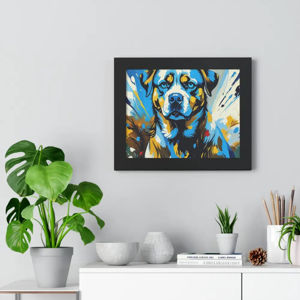 Dog Portrait Art Print Framed Horizontal Poster Pet Lover Gift Dog Decor Animal Wall Art Home Decoration Poster