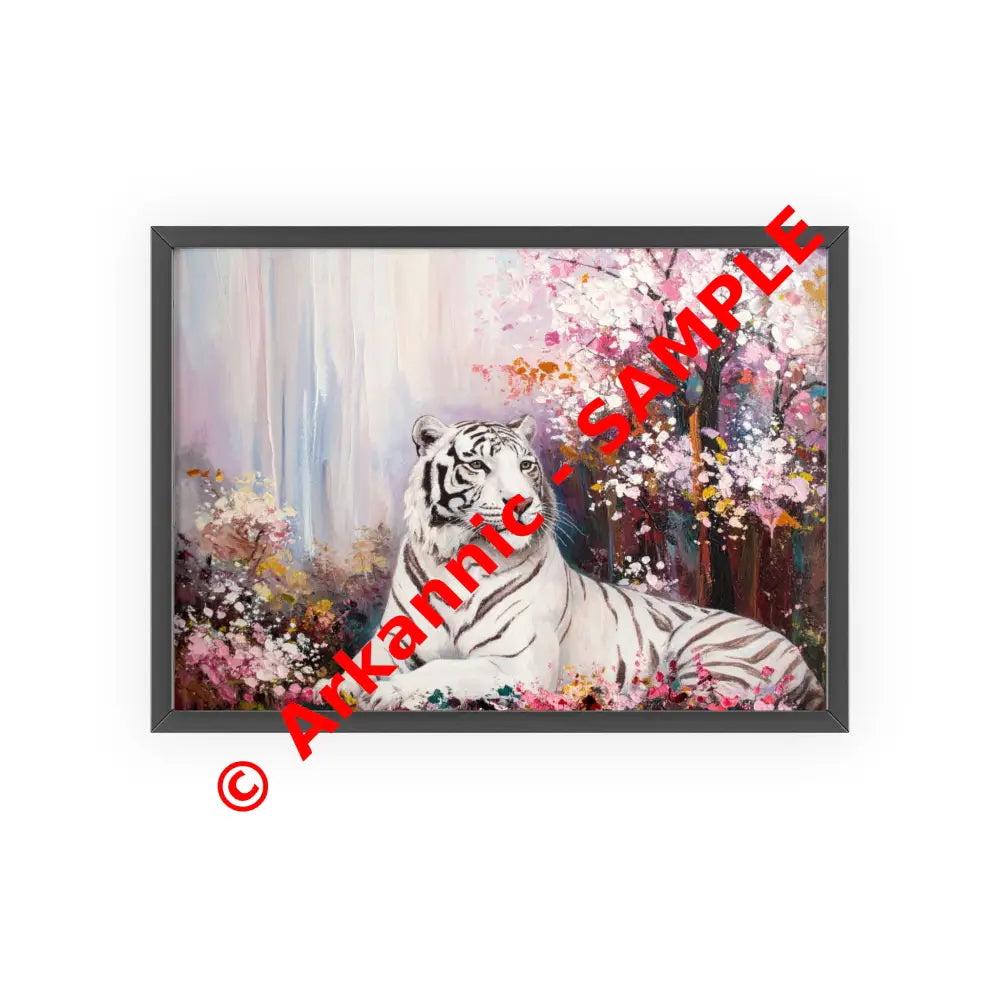 Elegant Tiger Art Poster with Wooden Frame | Wall Decor Home Aesthetic Gift for Animal Lovers Modern Art for Living