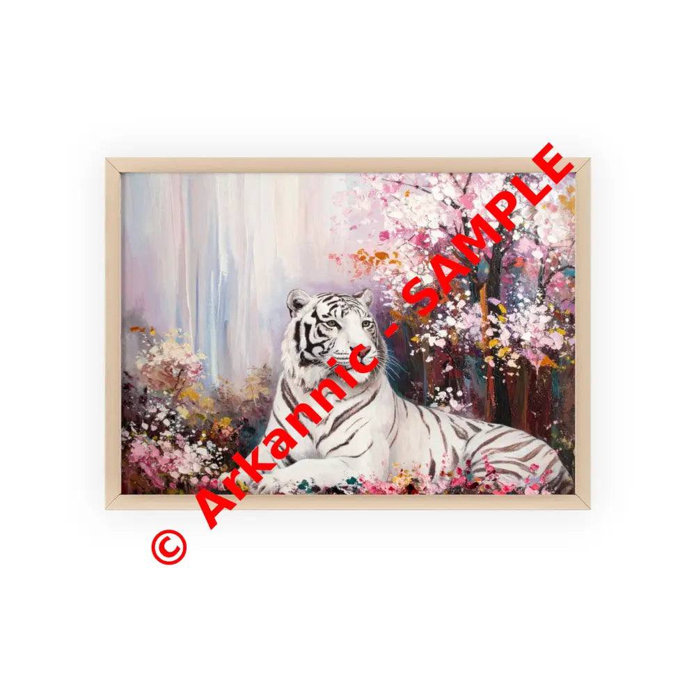 Elegant Tiger Art Poster with Wooden Frame | Wall Decor Home Aesthetic Gift for Animal Lovers Modern Art for Living