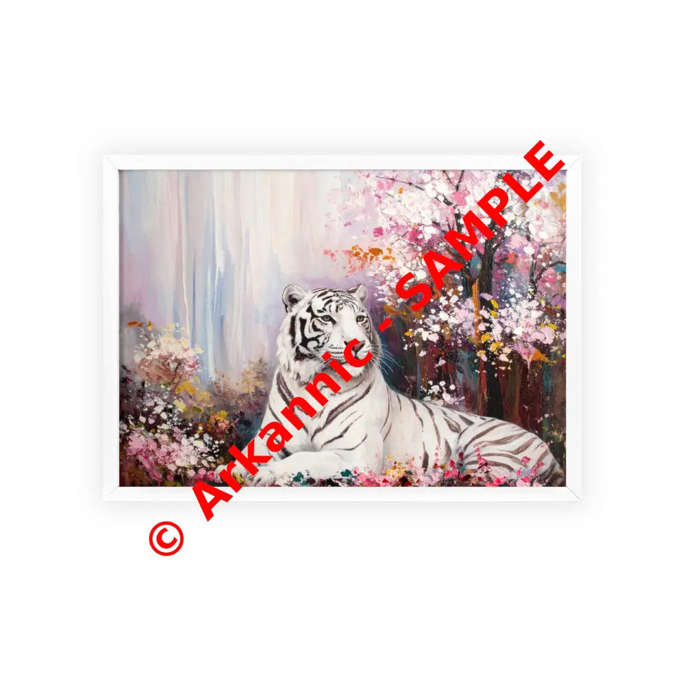 Elegant Tiger Art Poster with Wooden Frame | Wall Decor Home Aesthetic Gift for Animal Lovers Modern Art for Living