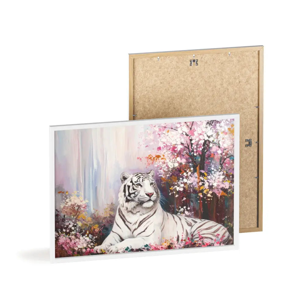 Elegant Tiger Art Poster with Wooden Frame | Wall Decor Home Aesthetic Gift for Animal Lovers Modern Art for Living