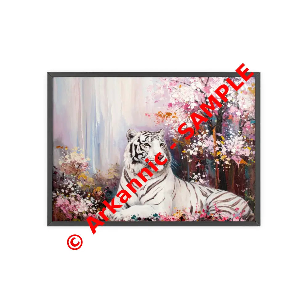 Elegant Tiger Art Poster with Wooden Frame | Wall Decor Home Aesthetic Gift for Animal Lovers Modern Art for Living
