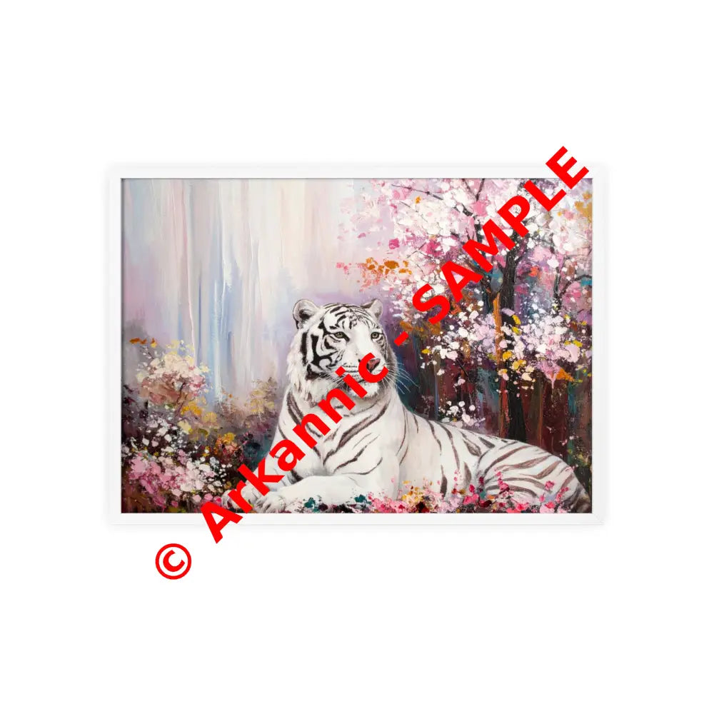 Elegant Tiger Art Poster with Wooden Frame | Wall Decor Home Aesthetic Gift for Animal Lovers Modern Art for Living