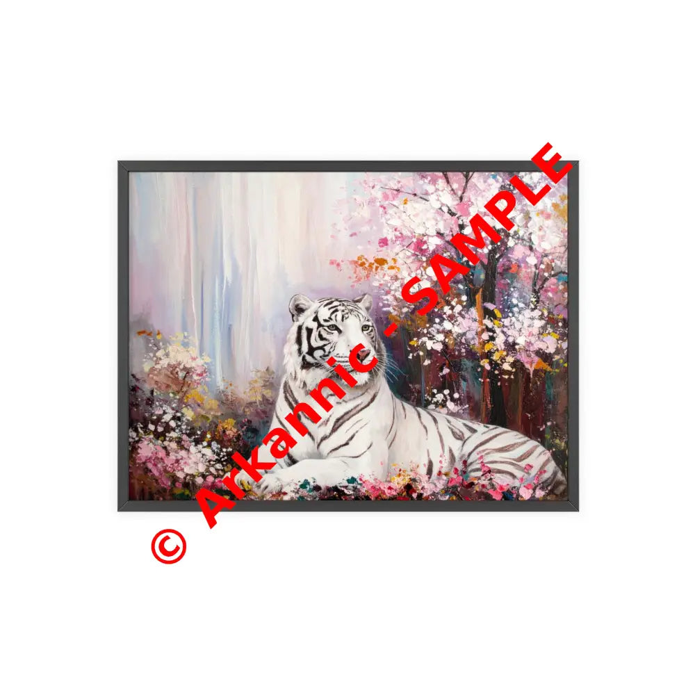 Elegant Tiger Art Poster with Wooden Frame | Wall Decor Home Aesthetic Gift for Animal Lovers Modern Art for Living