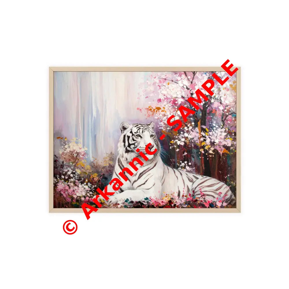 Elegant Tiger Art Poster with Wooden Frame | Wall Decor Home Aesthetic Gift for Animal Lovers Modern Art for Living
