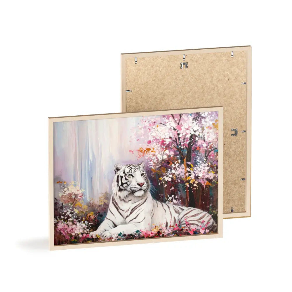 Elegant Tiger Art Poster with Wooden Frame | Wall Decor Home Aesthetic Gift for Animal Lovers Modern Art for Living