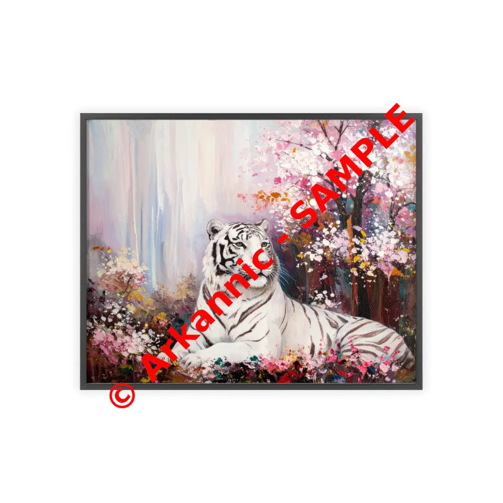 Elegant Tiger Art Poster with Wooden Frame | Wall Decor Home Aesthetic Gift for Animal Lovers Modern Art for Living