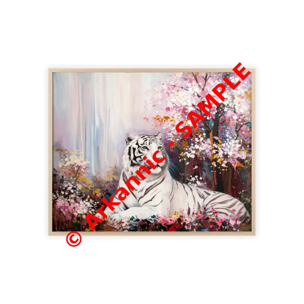 Elegant Tiger Art Poster with Wooden Frame | Wall Decor Home Aesthetic Gift for Animal Lovers Modern Art for Living